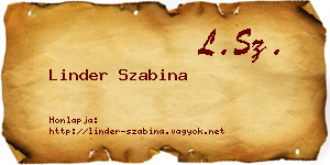 Linder Szabina névjegykártya